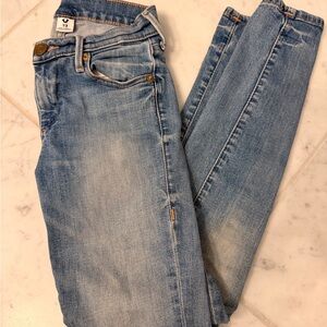 True Religion Mid Rise Super Skinny Jeans - Light Blue